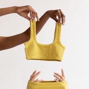ARQ Wide Strap Bra in Chartreuse